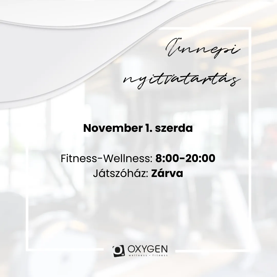November 1. Ünnepi nyitvatartás